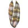 Wrapables Plaid Print Infinity Scarf and Beanie Hat Set, Tan/Orange and Gray Set - image 3 of 4