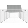 vidaXL Spacious Galvanized Steel Chicken Coop with Water-Resistant Roof for Poultry - Silver - 3 of 4