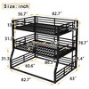 Kumasinova Metal Triple Bunk Bed, Heavy-Duty Steel Bed Frame with Full-Length Guardrails, Noise-Reducing Design for Shared Kids' Rooms/Guest Spaces - 2 of 4