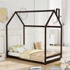 Twin Size/Full Size Platform Bed, Wooden Floor Bed, House-Shaped Bed Frame with Roof for Teens Boys Girls Bedroom Furniture (Slats Not Included) - 3 of 4