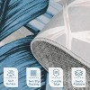 Modern Washable Leaf Area Rug, Non Slip Non Shedding Floor Cover, Foldable Low Pile Plant Accent Mat for Kitchen Bathroom Bedroom Living Room - 4 of 4