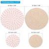 Unique Bargains Indoor Non-slip Absorbent Cotton Rope Plant Saucers Set of 4 - 2 of 4