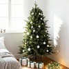 KWPZQEB Pre-lit Artificial Christmas Tree, Prelighted Xmas Tree with Tips & Warm White Lights, Hinged Branches, Realistic Holiday Décor - 2 of 4