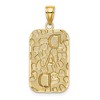 Black Bow Jewelry 14k Yellow Gold Small Nugget Dad Dog Tag Pendant, 15 x 30mm - 3 of 4