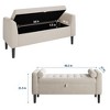 46.5" Storage Bench Ottoman - Upholstered End of Bed Bench with Button-Tufted Design for Bedroom, Entryway - 2 of 4