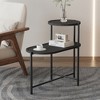 LIVAREEmlen Round Coffee Table with Storage Tray 2 Tier Oval End Tables Wooden Small Side Table for Living Room - 2 of 4