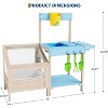 All-Weather Garden Potting Bench with Planter Box – 37.4" Outdoor Workstation W/Storage Shelf & 3 Side Planters (Blue) - 2 of 4