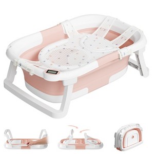 TUMAJUP Collapsible Baby Bathtub for Infants and Toddlers with Bath Net and Thermometer - 1 of 4