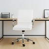 HomeRoots White and Silver Adjustable Height Swivel Rolling Conference Office Chair - 2 of 4