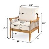 Christopher Knight Home Amos Outdoor Woven Rope Acacia Wood Club Chair with Thick Cushion (Set of 2) - 3 of 4