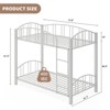 Metal Bunk Bed Twin Over Twin, Heavy Duty Bunkbeds Frame with Arched Guardrail and Safety Ladder - 2 of 4