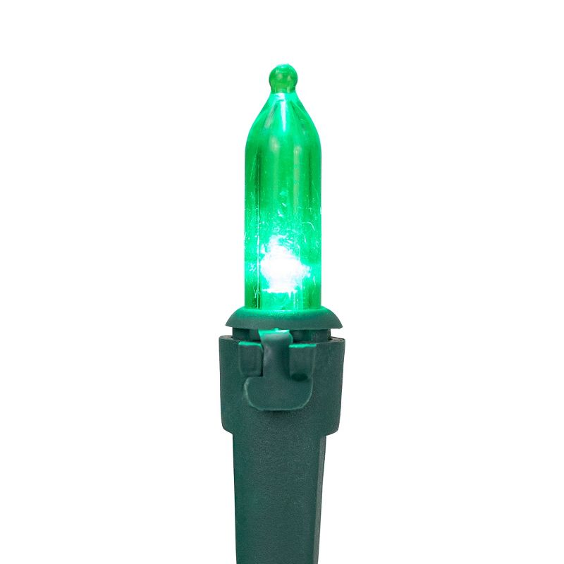 Northlight 50ct Green LED Mini Christmas Lights, 16.25ft Green Wire, 4 of 7