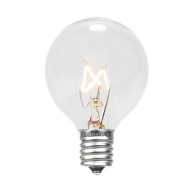 Novelty Lights Clear G40 Globe Hanging Outdoor String Light Replacement Bulbs E12 Candelabra Base 5 watt, 2 of 9
