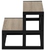 Monarch Specialties Ladder Step Stool Bedroom Kitchen Black Metal Dark Taupe Laminate Contemporary - 4 of 4