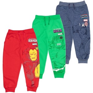 Marvel Avengers Spider-Man Venom Iron Man Thor Fleece 3 Pack Jogger Pants Toddler to Big Kid - 1 of 4