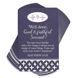Dicksons BKMPK-478 Well Done, Good and Faithful Servant Blue 4 Inch Paper Place Keeper Pocket Card Bookmark Pack of 12 - 1 of 2