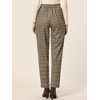 INSPIRE CHIC Women's Vintage Tartan Plaid Elastic Waist Straight Long Trousers - 4 of 4