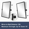 Moon Mirror 24 x 36 Inch Pivoted Rectangular Wall Mounted Vanity Mirror w/ New Zealand Pinewood Frame, No Distortion Glass, & Mounting Hardware, Black - image 3 of 4