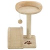 vidaXL Cat Tree Beige and Brown Particle board, Polyester plush, Sisal rope - 4 of 4