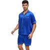 INSPIRE CHIC Men's Satin Sleepwear Short Sleeve Nightwear Shorts Summer Pajamas Set 2 Pieces - 2 of 4