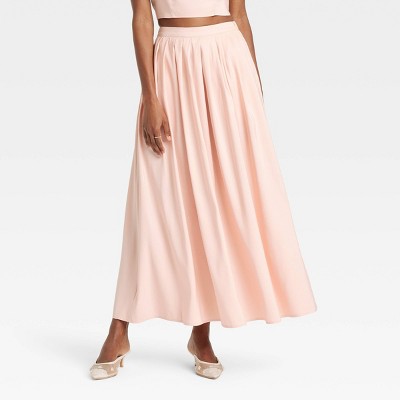 Women's Pleated A-Line Maxi Skirt - A New Day™
