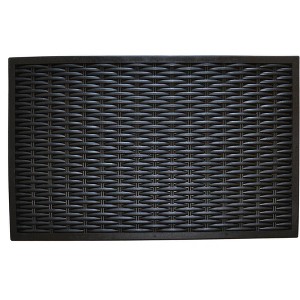 HomeRoots 18" X 30" Black Rubber Outdoor Door Mat - 1 of 4