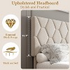 Nasitip Twin Bed Frame with Upholstered Headboard, Heavy-Duty Platform Bed Frame with Adjustable Headboard, Strong Wood Slat Support,Beige - 2 of 4