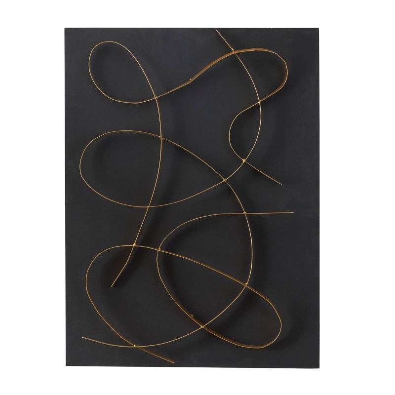 Metal Abstract Overlapping Lines Wall Decor with Gold Backing - CosmoLiving by Cosmopolitan, 3 of 8