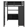 NicBex Full Size Bunk Bed with Desk Metal Frame Bed Frame with Storage Cabinet, Wardrobe, Bedside Table, Guardrails and Ladder - 4 of 4
