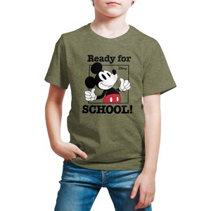 Boys' - Disney - Mickey Mouse Ready For School Short Sleeve Graphic T-Shirt - 1 of 4