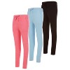 Womens Running Workout Fleece Joggers Sweatpants with Pockets and Elastic Cuff, Pack of 3 Up to XXL - 2 of 4