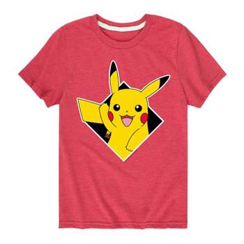 Boys' Pokemon Diamond Pikachu Short Sleeve Graphic T-Shirt - Heather Red