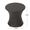 CAVINAS Modern Hourglass Outdoor Patio Side Table, Wicker Outdoor Accent Table, PE Rattan Outdoor Table, Waterproofing Round Outdoor End Table - 3 of 4