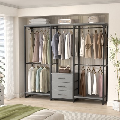 Besiost Clothing Rack with Fabric Drawers, Freestanding Closet Organizer
