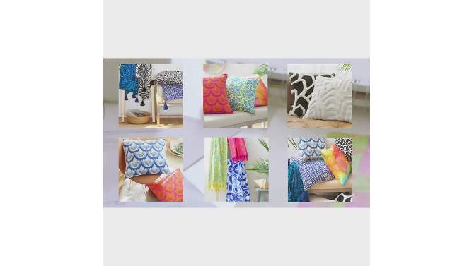 Beauty Embroidered Decorative Pillow Blue/Sunshine - Rochelle Porter, 2 of 8, play video