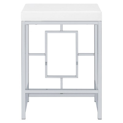Modern Chrome and White 4-Piece Counter Height Dining Set