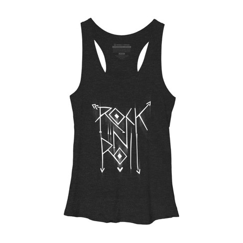 Women's Design By Humans Rock N Roll White By alnavasord Racerback Tank Top - image 1 of 2