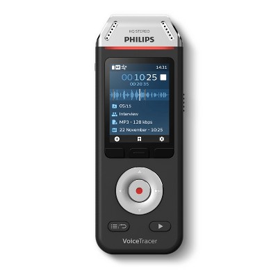 Philips DVT2110 8GB VoiceTracer Digital Voice Recorder, Black