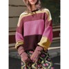 Imily Bela Womens Color Block Cropped Sweaters 2025 Winter Trendy Casual Oversized Y2k Going Out Striped Pullover Tops - 3 of 4