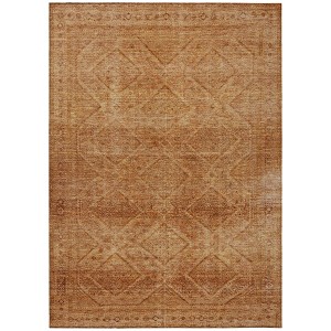 HomeRoots 5' X 8' Copper And Ivory Geometric Washable Indoor Outdoor Area Rug - 1 of 4