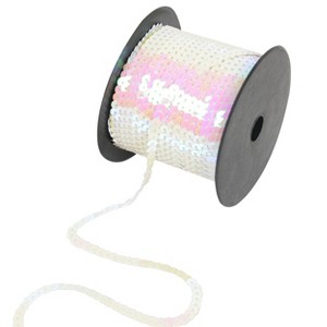 Flat Sequin Strip, 6mm String Metallic Sequin Strand, Paillette Sequin Sewing Trim DTY Project Decoration, 100 Yards - 1 of 4