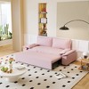 73.2" Queen Pull Out 3-in-1 Velvet Sleeper Sofa Bed, Multi-Functional Convertible Loveseat for Living Room & Bedroom - 2 of 4