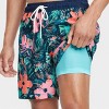 Men's 7" Floral Swim Trunk with Boxer Brief Liner - Goodfellow & Co™ Pink - image 4 of 4