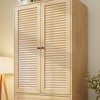 Clothing Storage Cabinet with 2 Doors for Bedroom,Armoire Wardrobe Closet, Wooden Wardrobe Cabinet with 3 Drawers, Large Capacity Storage - 3 of 4
