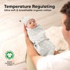 3-Pack Organic Baby Swaddle Sleep Sacks with Knot Hats, Newborn Baby Swaddles Wrap 0-3 Months, Ergonomic Wearable Blanket - 4 of 4