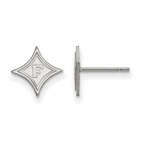 Black Bow Jewelry 10k White Gold Furman Paladins NCAA Post Earring - image 1 of 3