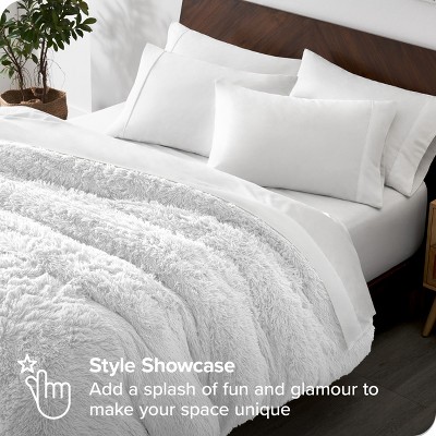 White Shaggy Faux Fur Twin/Twin XL Duvet Cover