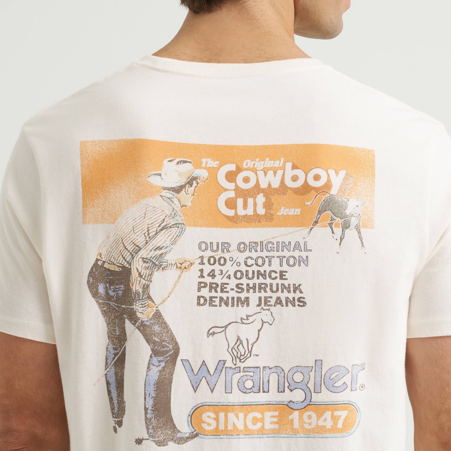 Мужская футболка Wrangler Cowboy Cut Graphic T-Shirt - White, цвет: Белый — фото 6