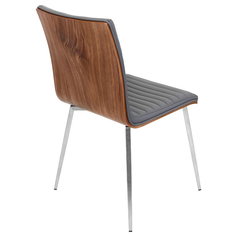 Set of 2 Mason Swivel Modern Walnut Wood Back Dining Chairs - Lumisource, 4 of 9