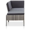 vidaXL 3 Piece Patio Lounge Set with Cushions Poly Rattan Gray - 3 of 4